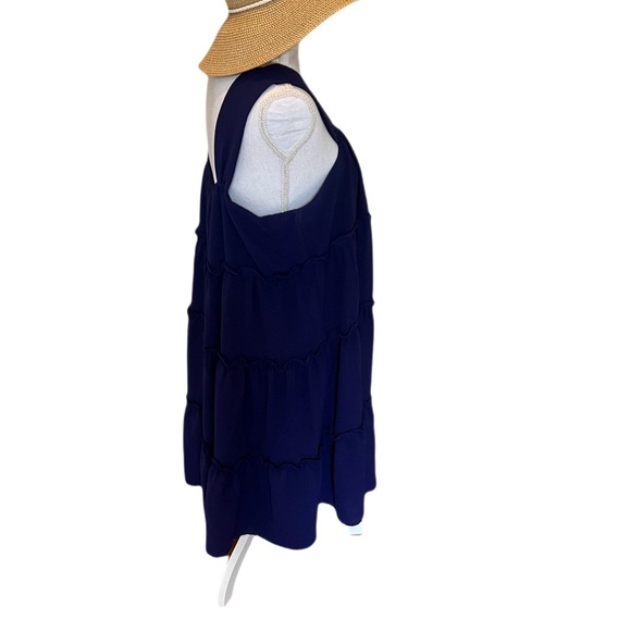 Women’s Purple Tiered Midi Dress Size Large - Picture 4 of 7